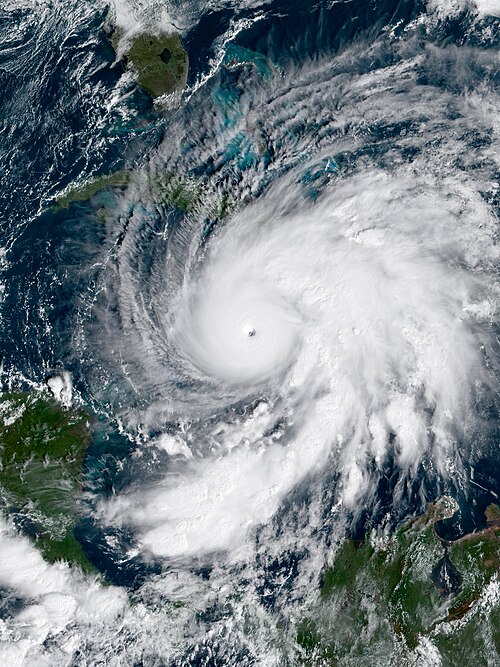 A picture of Hurricane Melissa as she advances onto category five. 