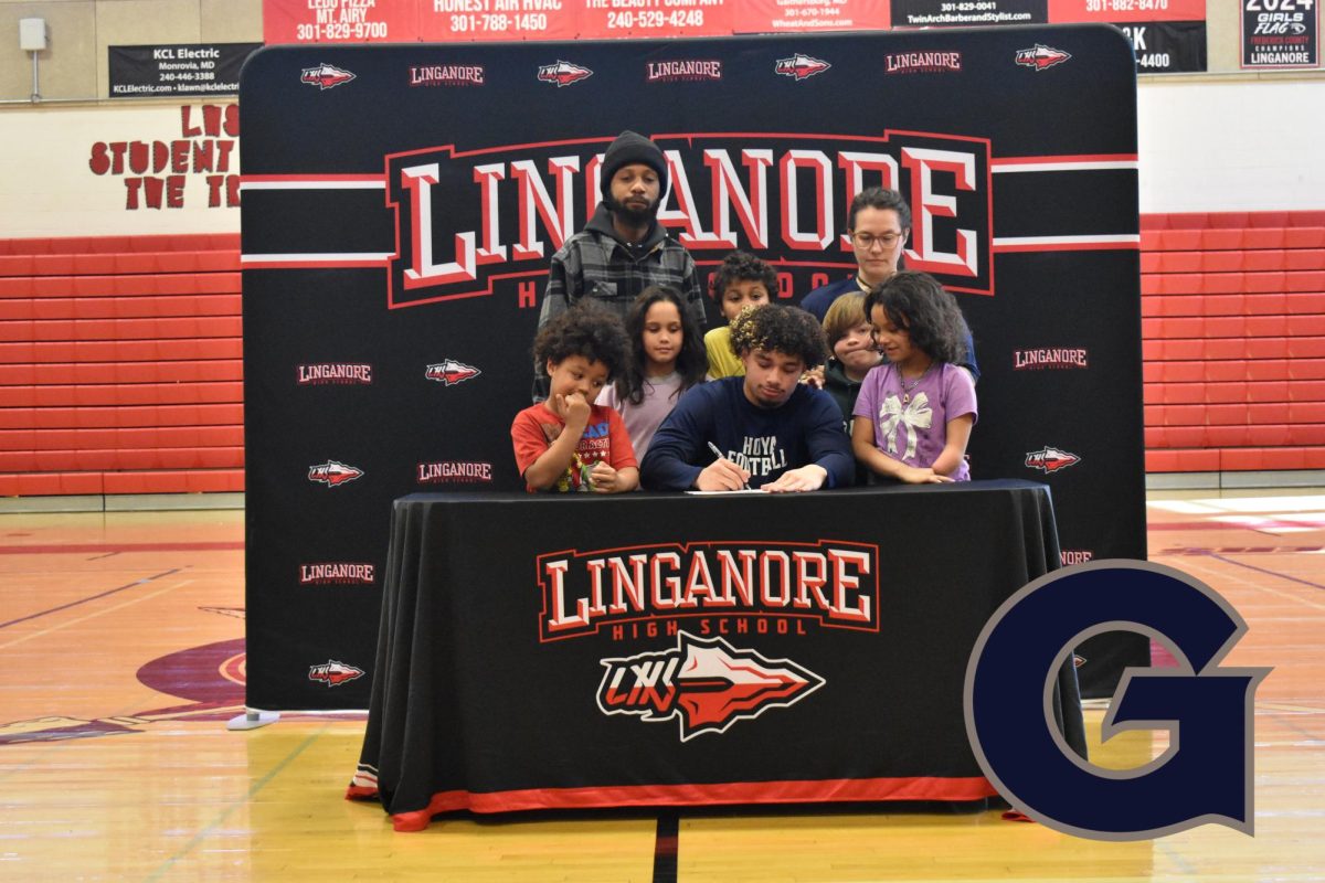 Bradly Matthews signs his National Letter of Intent to continue his football career at Georgetown University.