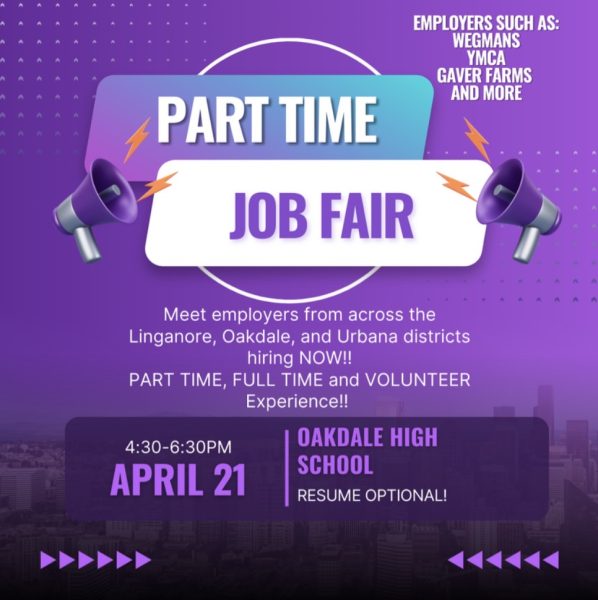 Linganore, Urbana and Oakdale highschools host a job fair for their highschool students with this flyer being the main promotion. (Photo courtesy of the YMCA)
