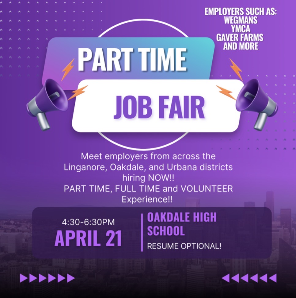 Linganore, Urbana and Oakdale highschools host a job fair for their highschool students with this flyer being the main promotion. (Photo courtesy of the YMCA)