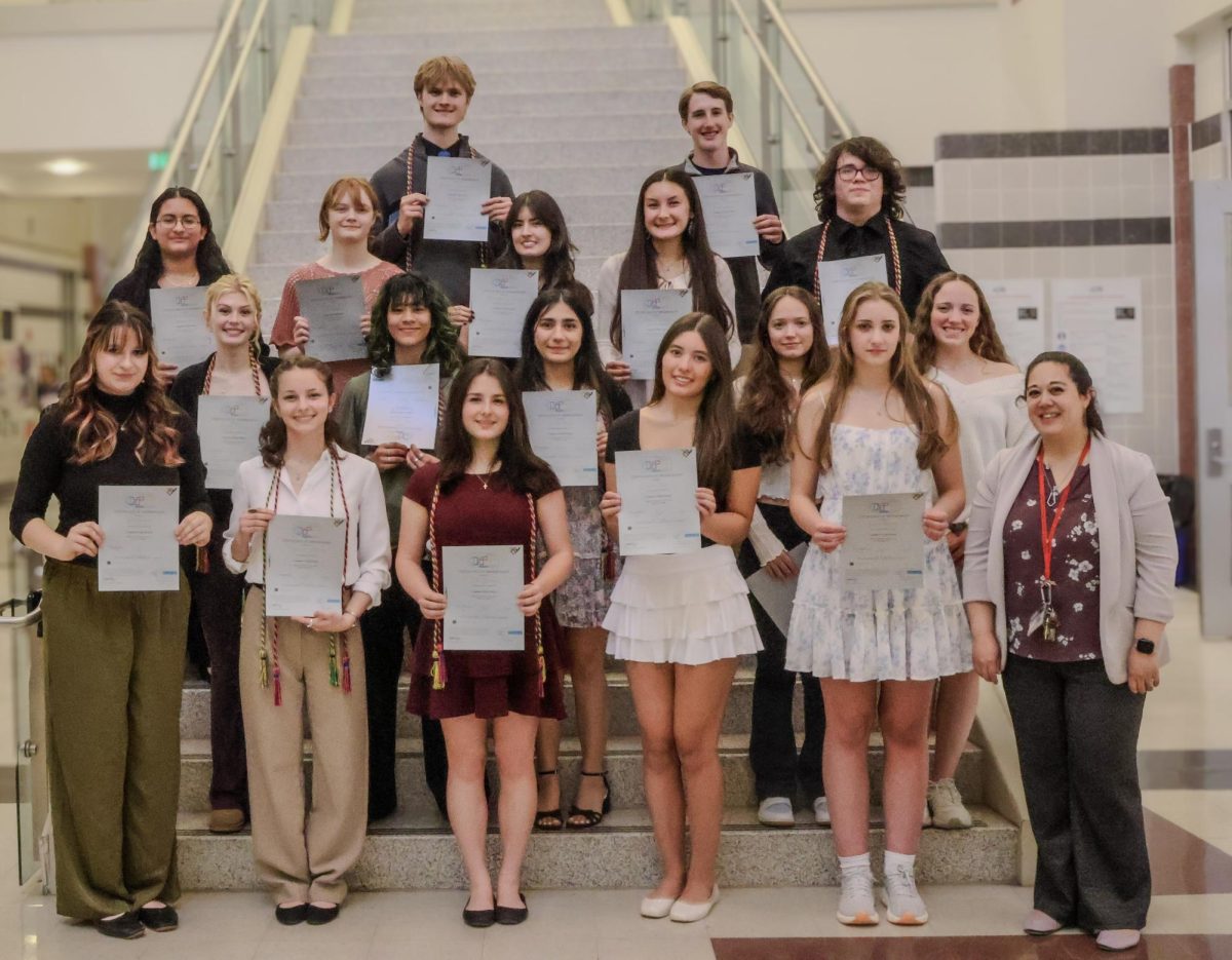 Members of Linganore National Art Honor Society are recognized at the annual art show. (Photo courtesy of Doug Niemeier)