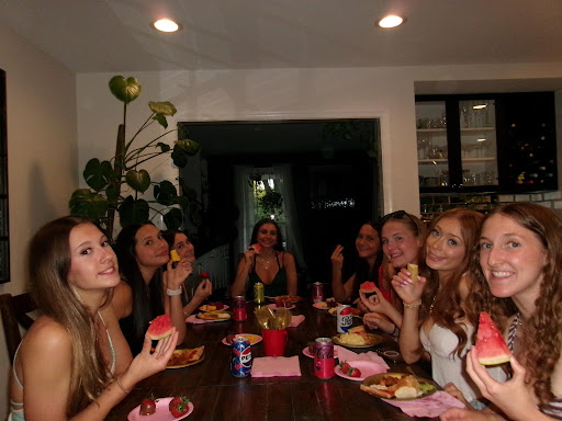Linganore High friends Rylie Collins, Leah Paredas, Bethany Corrigan, Ezra Salvi, Isabella Paredas, Morgan Barclay, Rory McMillin and Maddison Long, (Used with permission - photo taken by Violet Figueiredo)